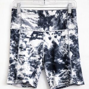Jessica Simpson Active Tie-Dye Bike Shorts Black White Size Medium